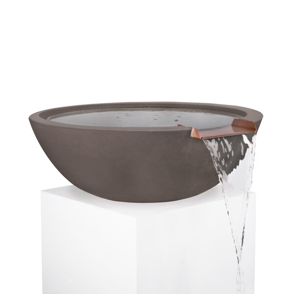 The Outdoor Plus 33 Round Sedona Water Bowl - GFRC Concrete - Chestnut - OPT-33RWO-CST - main
